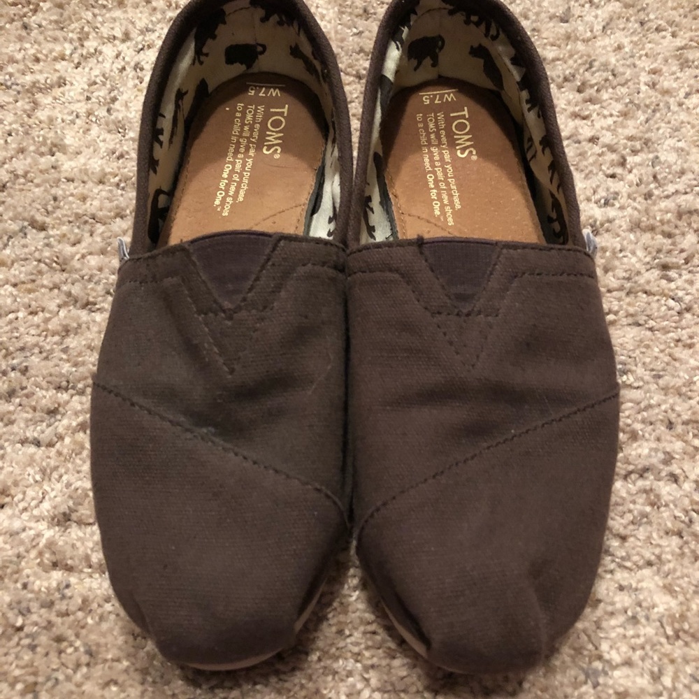Toms, size 7.5, brown
